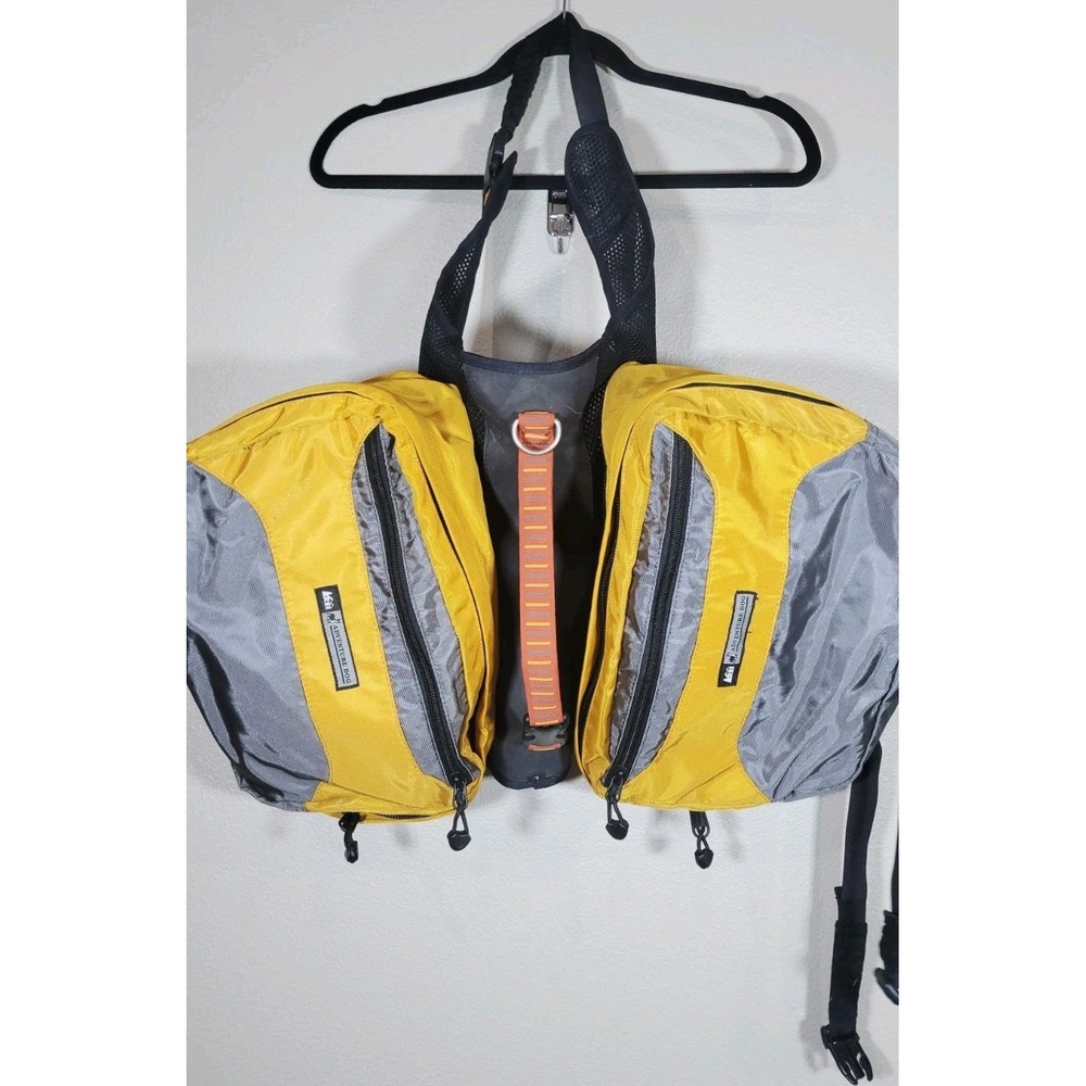 REI Adventure Dog Backpack Harness‎ Yellow Gray Pack Size Large L